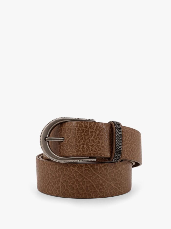 Brunello Cucinelli Leather Belt With Monili Detail