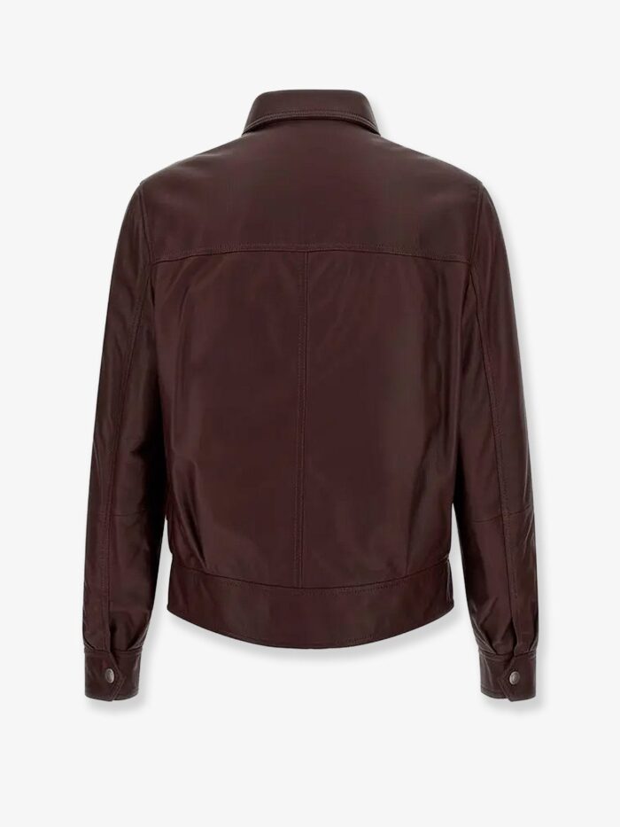 brunello cucinelli leather bomber with padding Brunello Cucinelli Leather Bomber With Padding