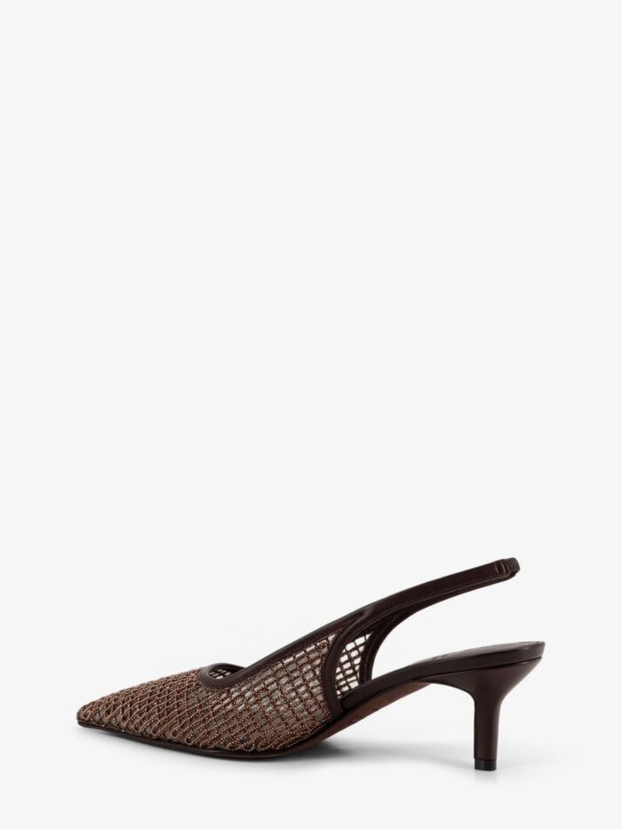 Brunello Cucinelli Leather Décolleté With Precious Net Detail