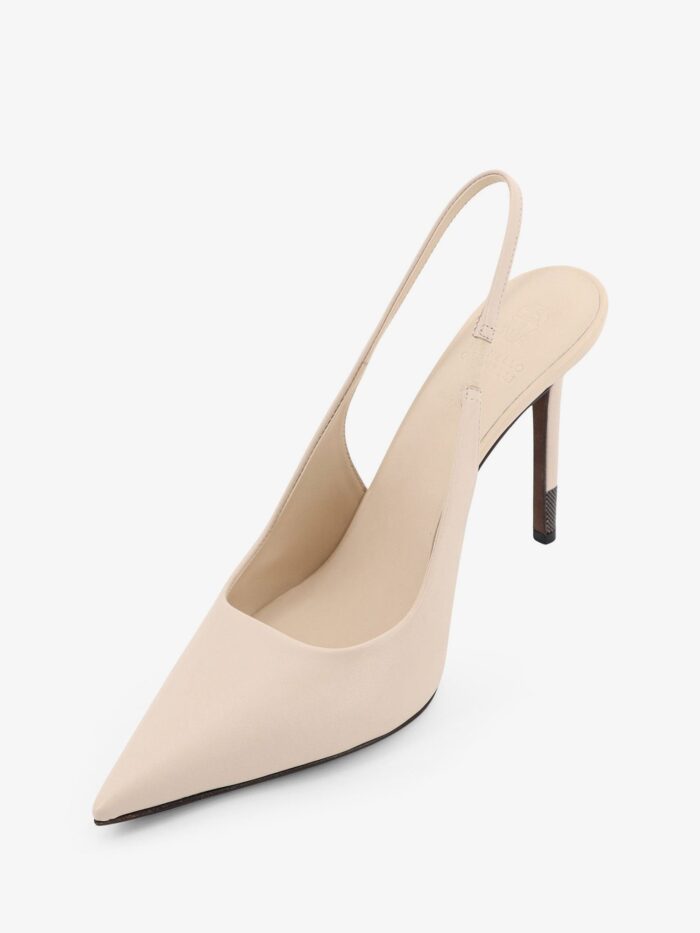 Brunello Cucinelli Leather Pumps With Monili Detail On The Heel