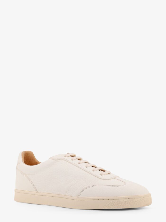 Brunello Cucinelli Leather Sneakers With Back Logo Print