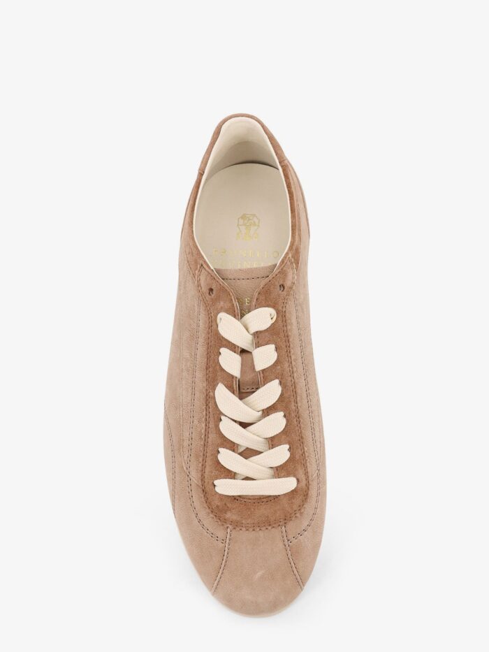 Brunello Cucinelli Leather Sneakers With Stitching Detail