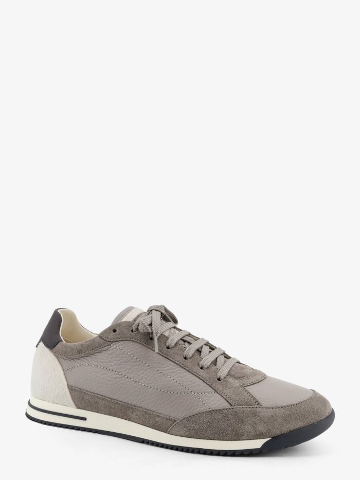 Brunello Cucinelli Leather Sneakers With Suede Inserts
