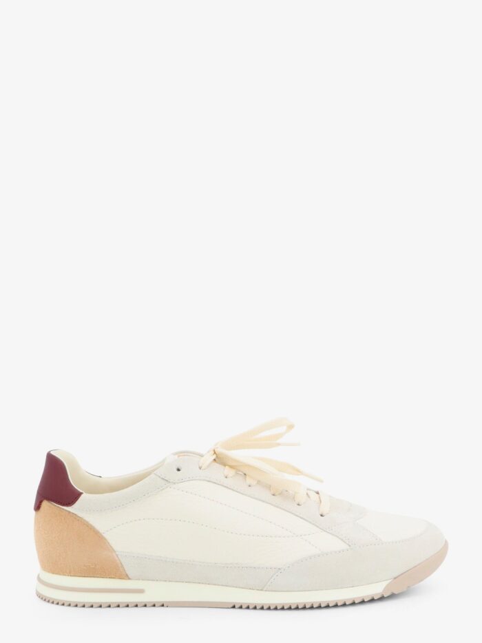 Brunello Cucinelli Leather Sneakers With Suede Inserts