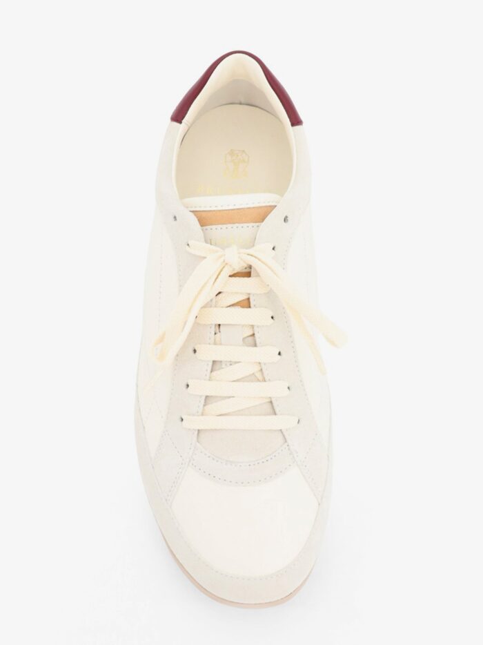 Brunello Cucinelli Leather Sneakers With Suede Inserts