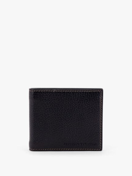 Brunello Cucinelli Leather Wallet With Logo Engraving