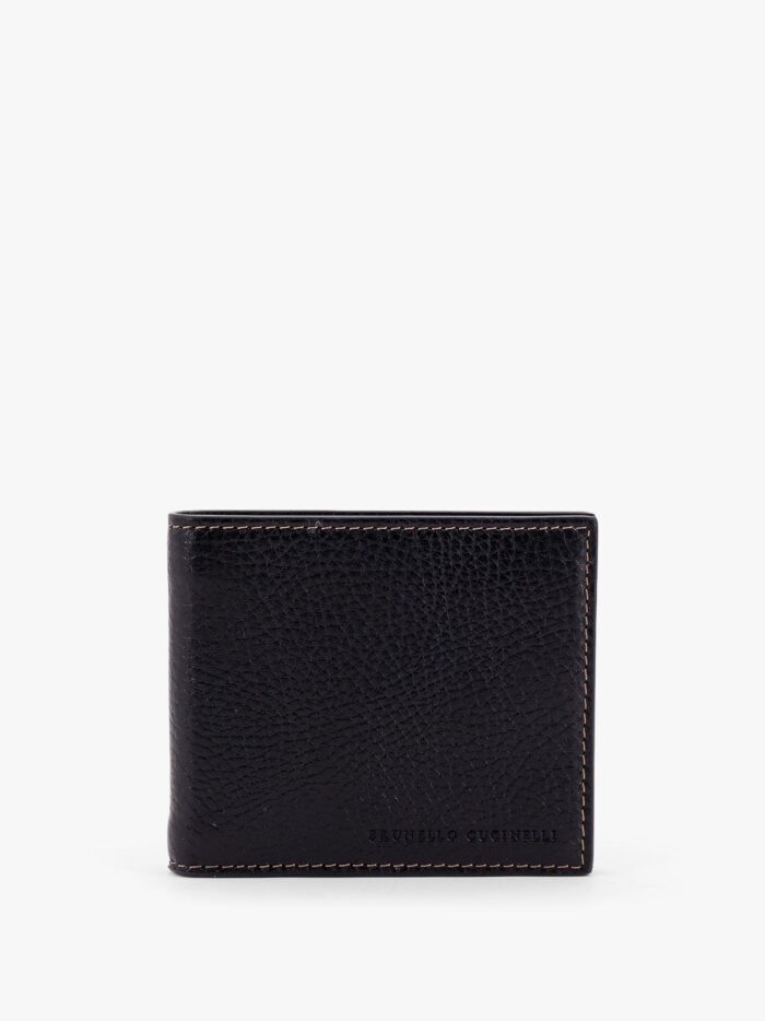 Brunello Cucinelli Leather Wallet With Logo Engraving