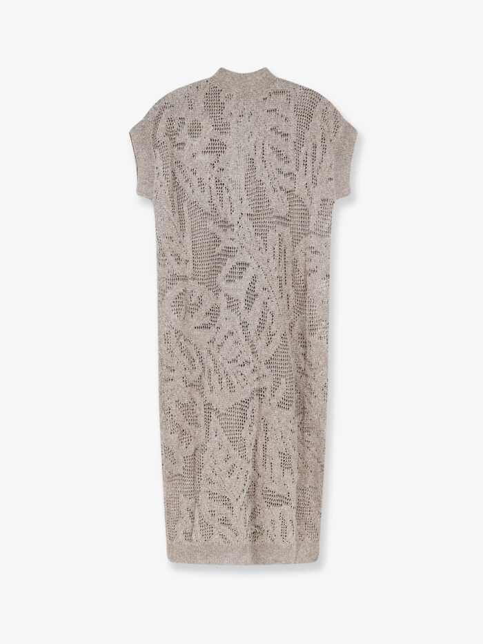 Brunello Cucinelli Linen And Cotton Blend Long Cardigan With All-over Micro-sequin Detail