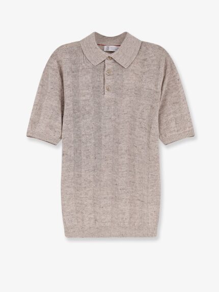 Brunello Cucinelli Linen And Cotton Blend Polo Shirt