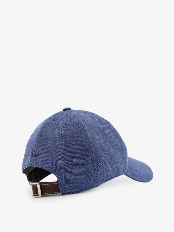 Brunello Cucinelli Linen And Virgin Wool Blend Hat With Embroidered Logo On The Front
