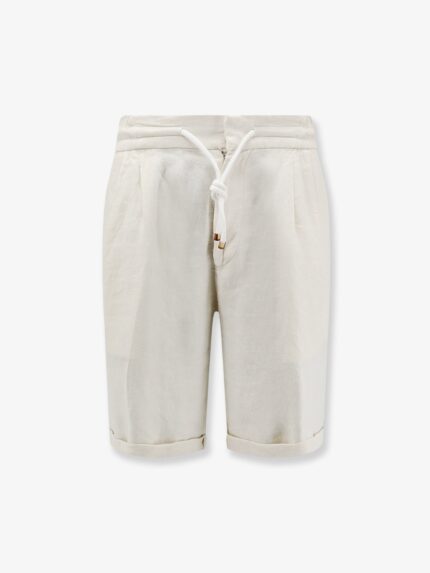 Brunello Cucinelli Linen Bermuda Shorts With Drawstring