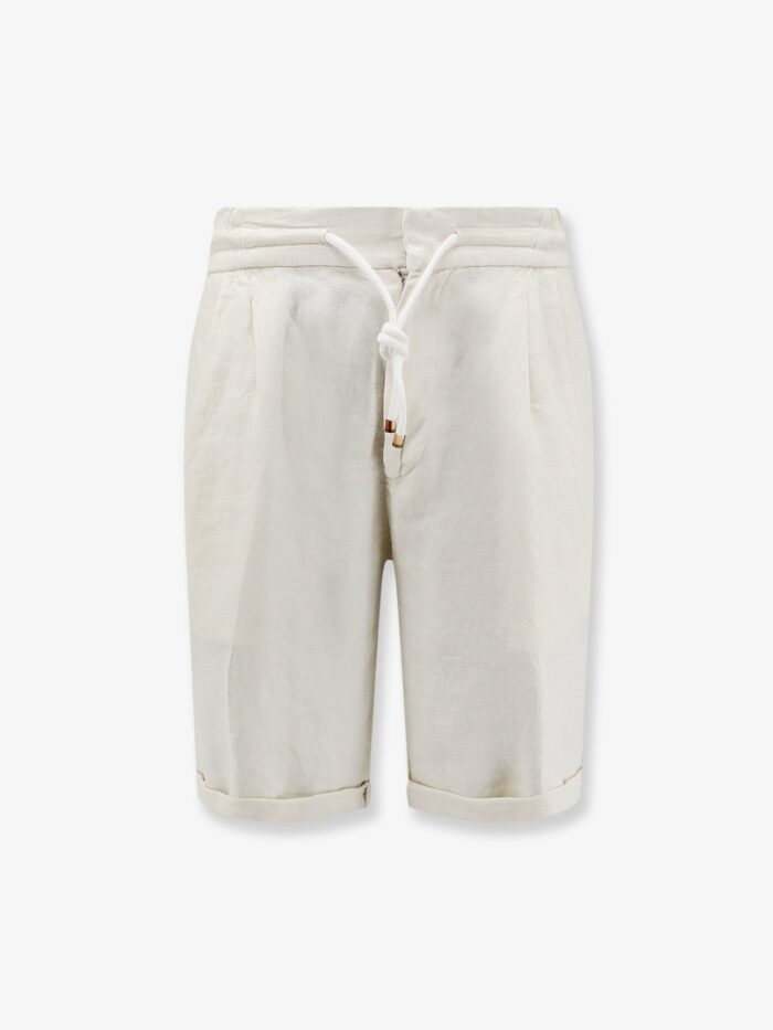 brunello cucinelli linen bermuda shorts with drawstring Brunello Cucinelli Linen Bermuda Shorts With Drawstring