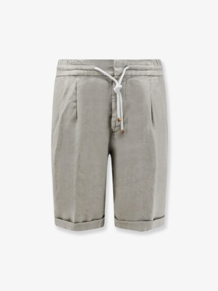 Brunello Cucinelli Linen Bermuda Shorts With Drawstring
