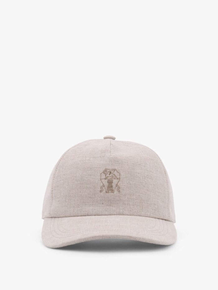 Brunello Cucinelli Linen Blend Baseball Hat With Logo Embroidery