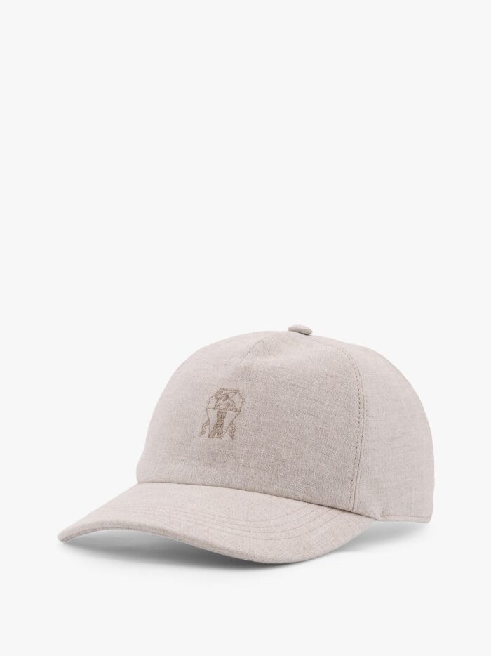 Brunello Cucinelli Linen Blend Baseball Hat With Logo Embroidery