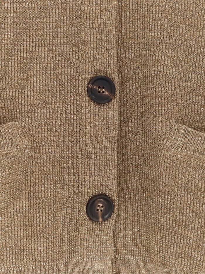 Brunello Cucinelli Linen Blend Cardigan With Lurex Effect