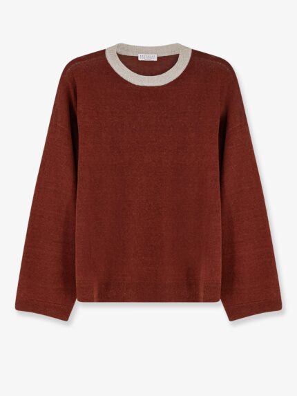 Brunello Cucinelli Linen Blend Sweater With Lurex Detail