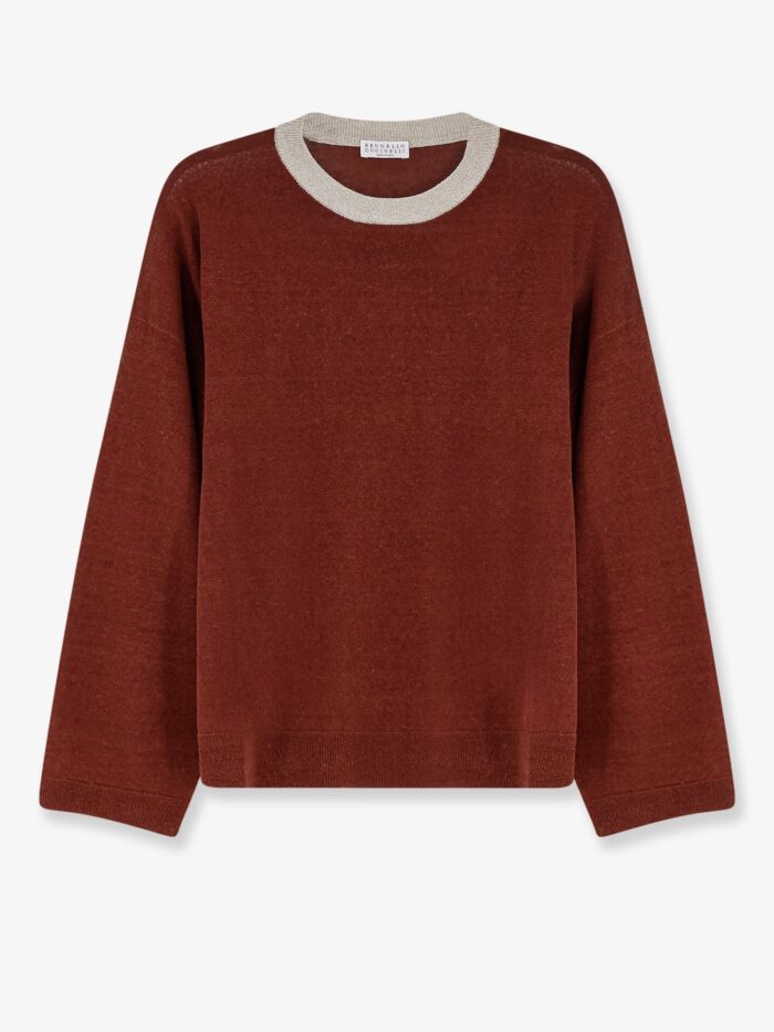 Brunello Cucinelli Linen Blend Sweater With Lurex Detail