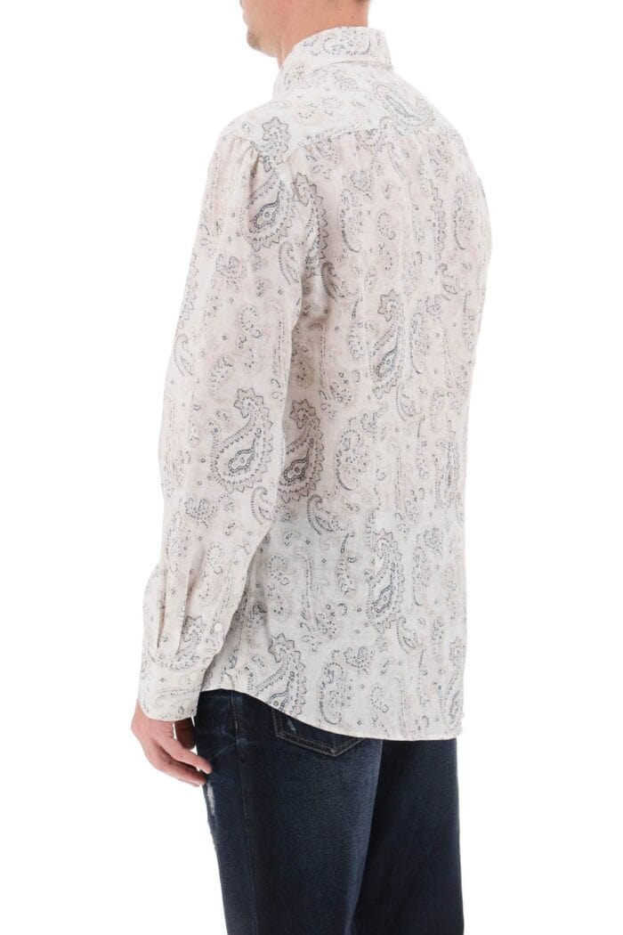 BRUNELLO CUCINELLI Linen Shirt With Paisley Pattern