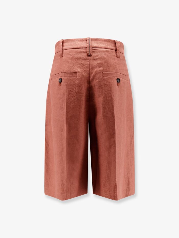 Brunello Cucinelli Linen Shorts With Monili Detail