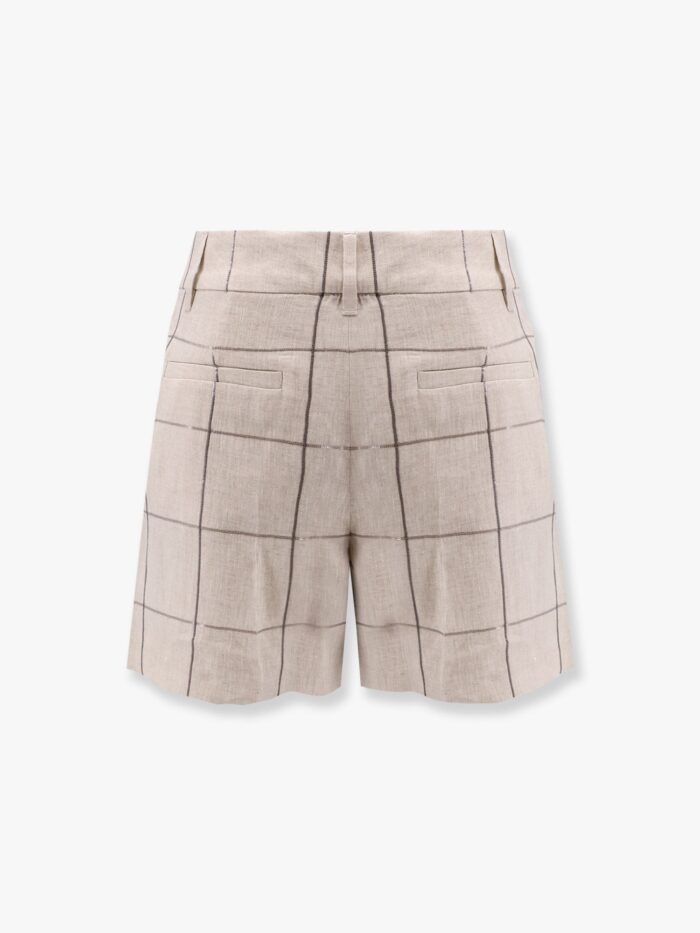 Brunello Cucinelli Linen Shorts With Sequins Embroidery