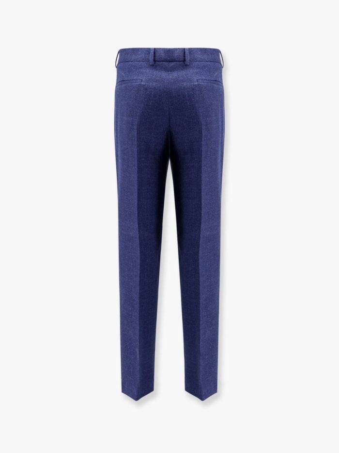 Brunello Cucinelli Linen, Wool And Silk Trousers With Pinces