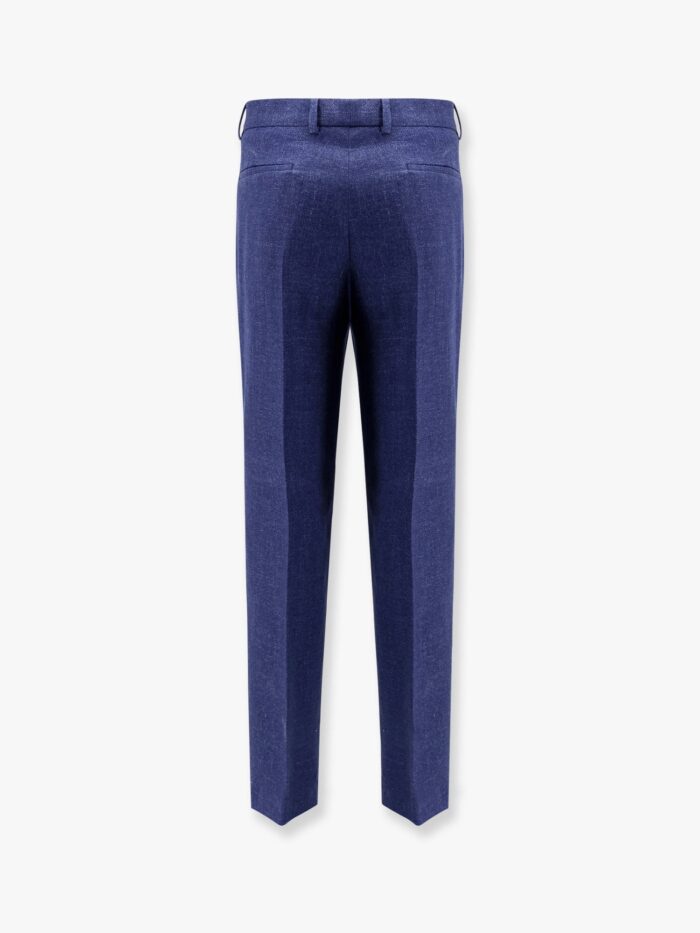Brunello Cucinelli Linen, Wool And Silk Trousers With Pinces