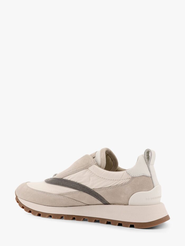 Brunello Cucinelli Low-top Suede And Nylon Sneakers With Monili Details