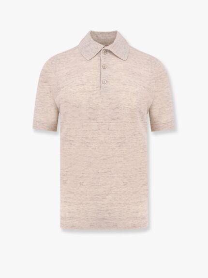 Brunello Cucinelli Mélange Cotton And Linen Polo Shirt