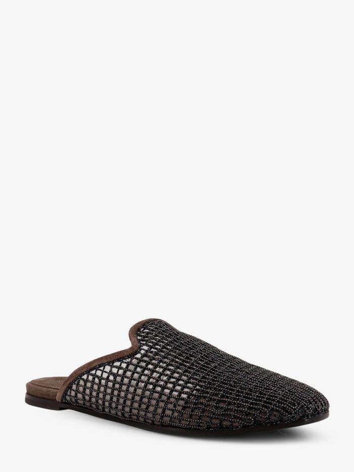 Brunello Cucinelli Mesh And Suede Sandals With Monili Details
