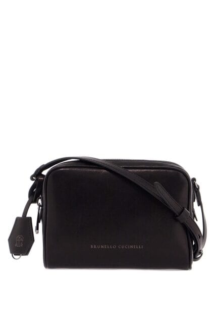 BRUNELLO CUCINELLI Mini Leather Boston Crossbody Bag With Shoulder Strap