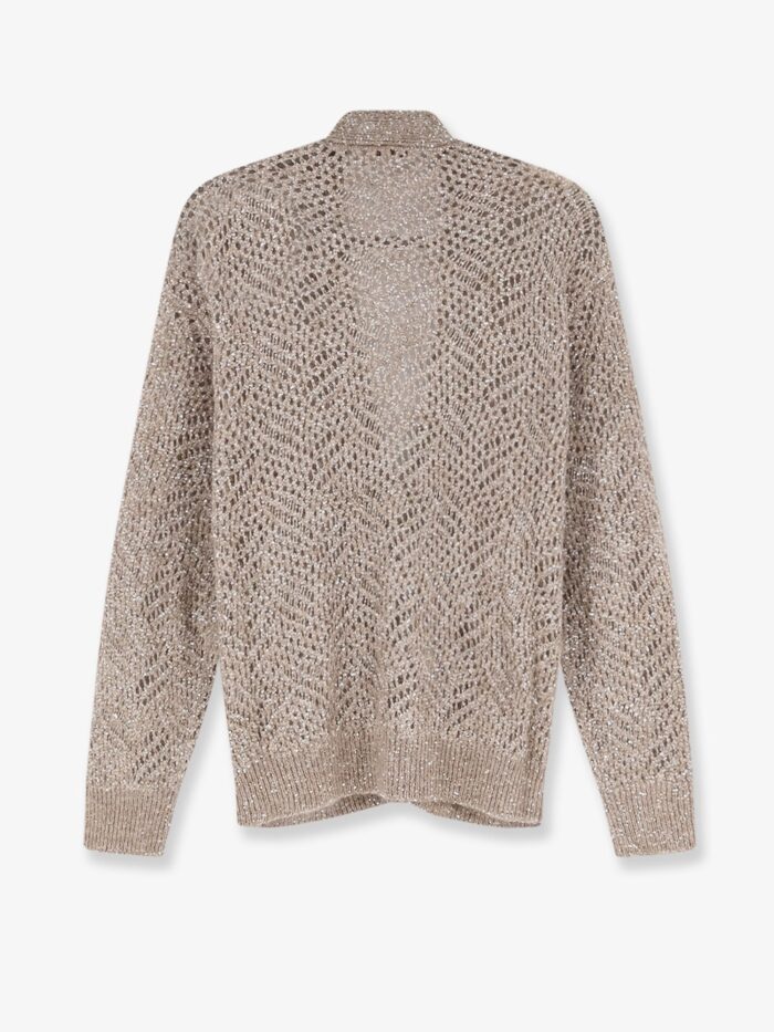Brunello Cucinelli Mohair Blend Cardigan With Iconic Dazzling Motif
