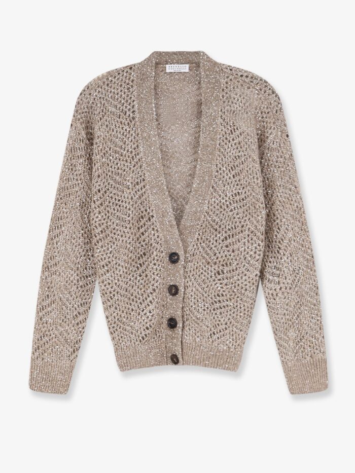 brunello cucinelli mohair blend cardigan with iconic dazzling motif Brunello Cucinelli Mohair Blend Cardigan With Iconic Dazzling Motif