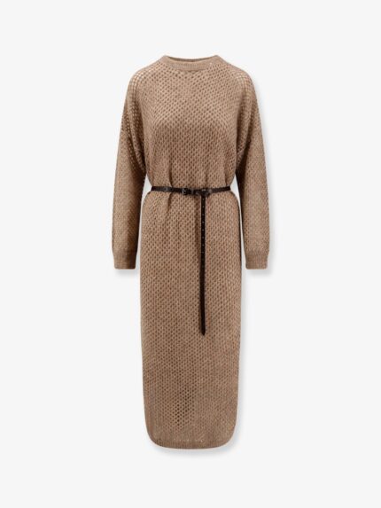 Brunello Cucinelli Mohair Blend Long Dress With Sequins