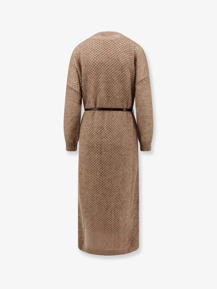 Brunello Cucinelli Mohair Blend Long Dress With Sequins