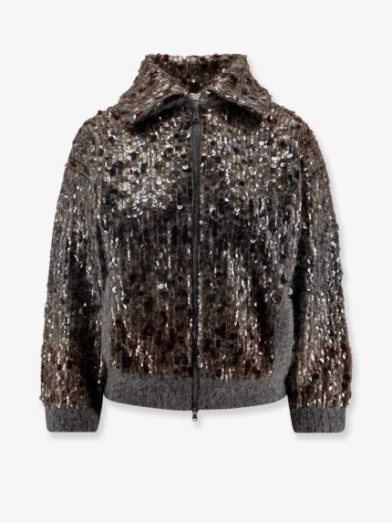 Brunello Cucinelli Mohair Cardigan With All-over Sequins