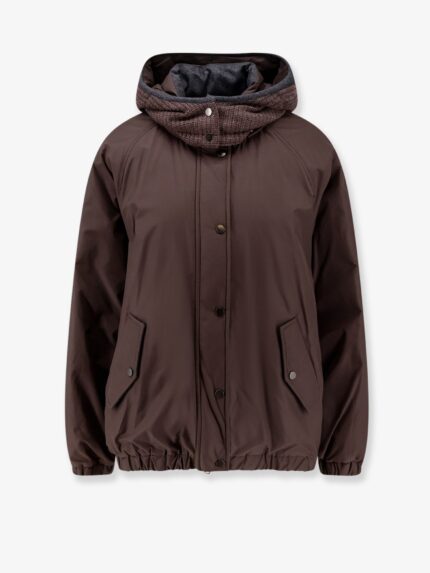 Brunello Cucinelli Nylon And Cotton Hooded Jacket