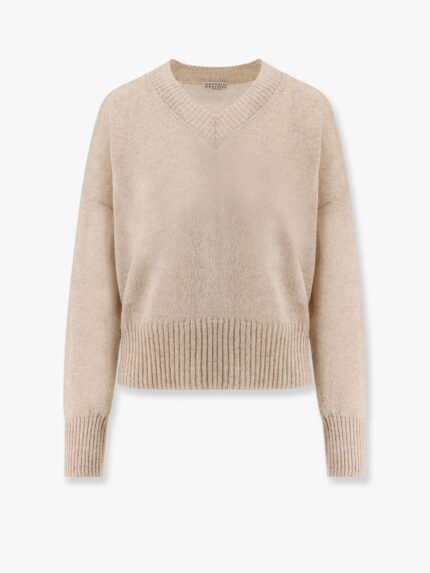 Brunello Cucinelli Paper Yarn And Mohair Sweater With Lurex Effect