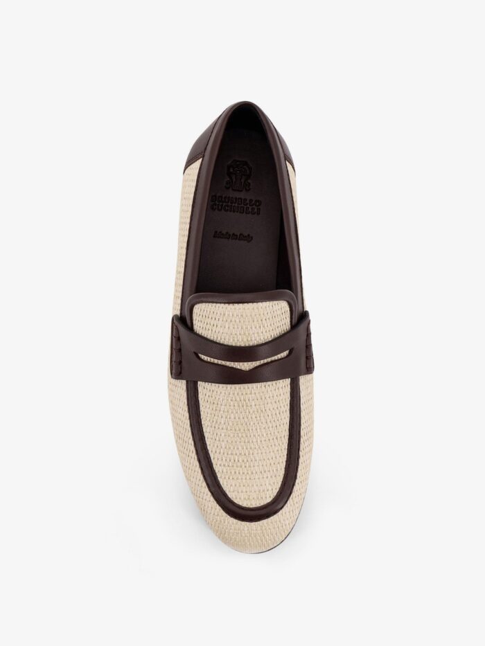 Brunello Cucinelli Raffia And Leather Loafers