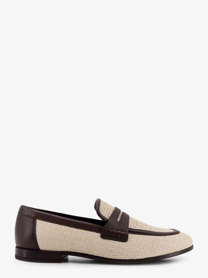 Brunello Cucinelli Raffia And Leather Loafers