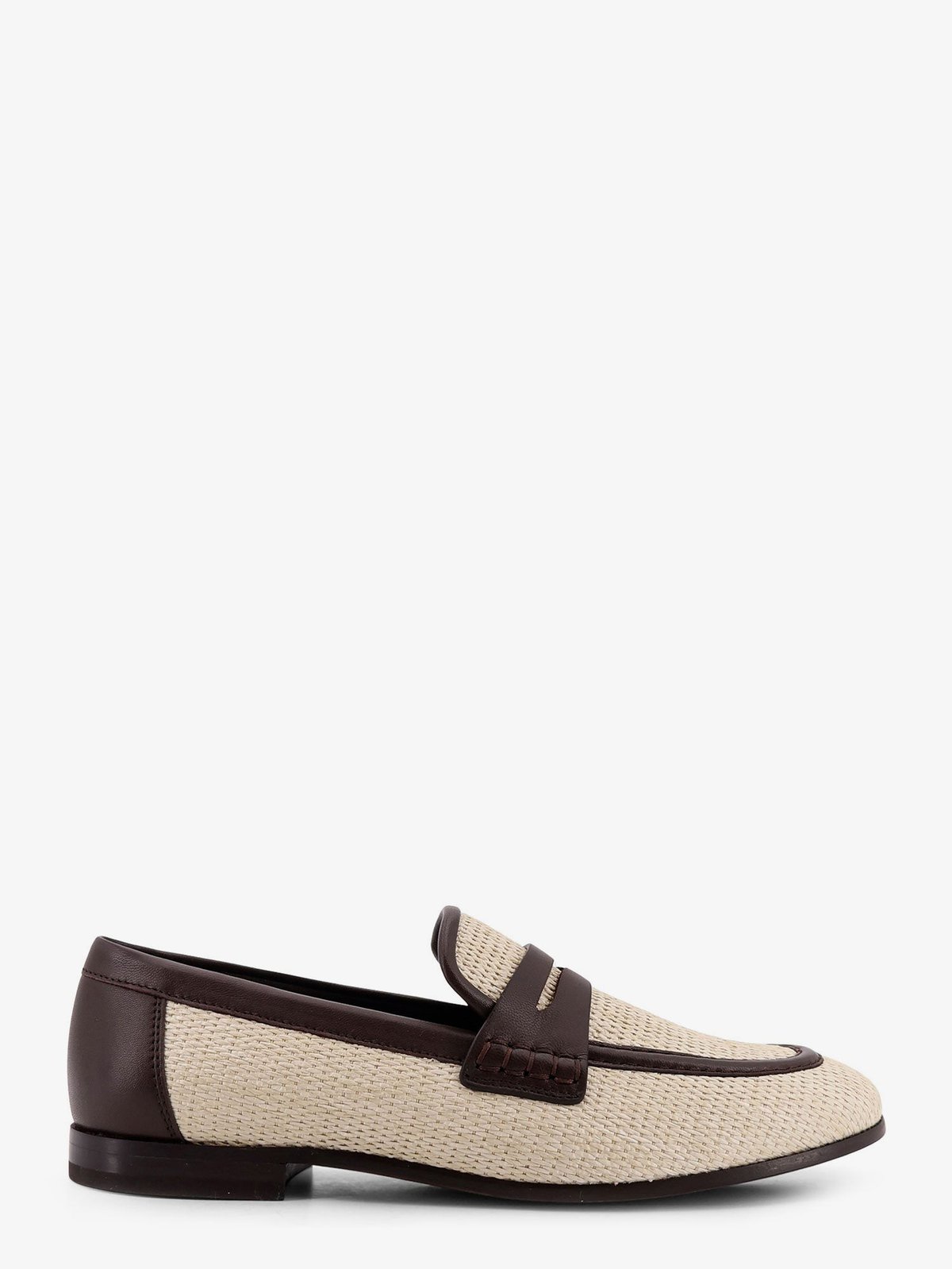Brunello Cucinelli Raffia And Leather Loafers