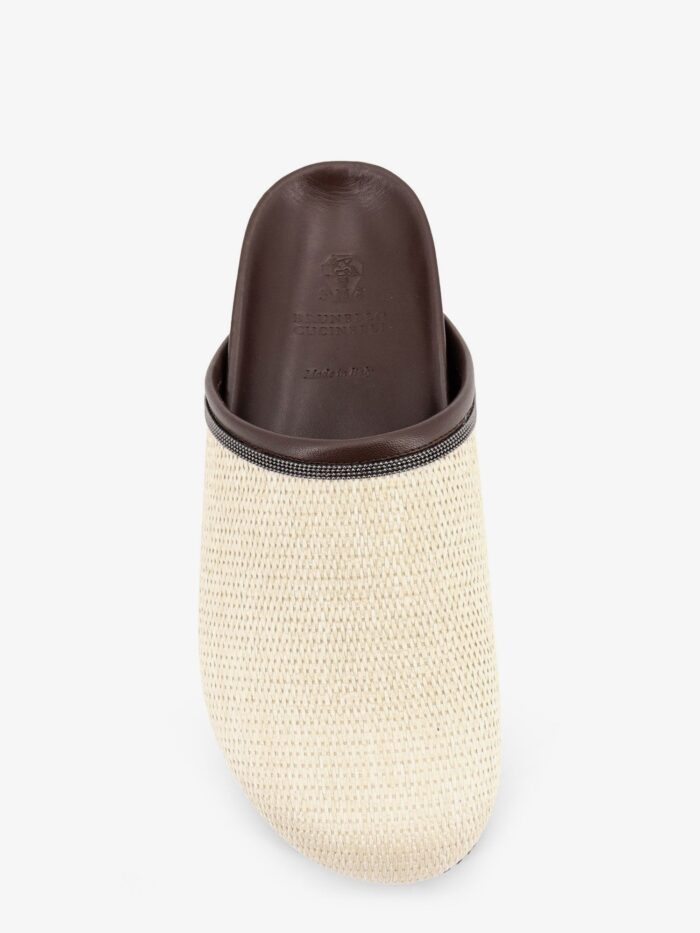 Brunello Cucinelli Raffia Sandals With Monili Insert