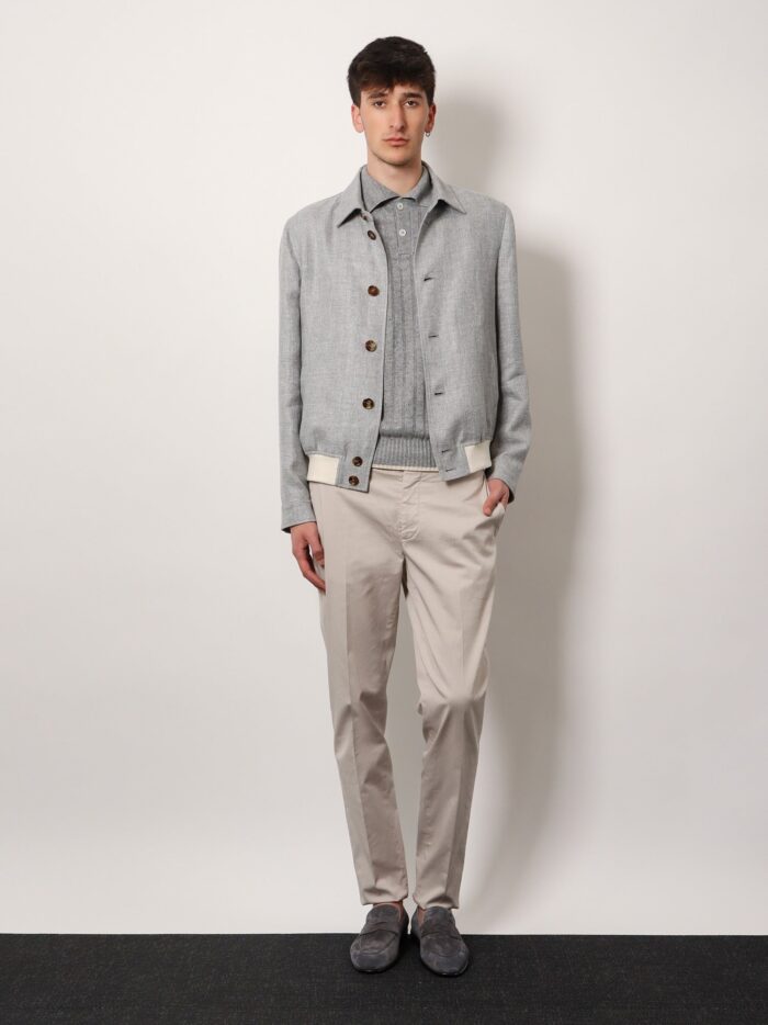 Brunello Cucinelli Ribbed Linen And  Cotton Polo Shirt