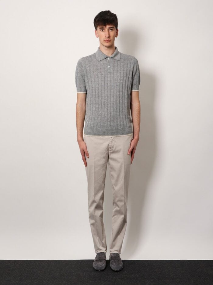 Brunello Cucinelli Ribbed Linen And  Cotton Polo Shirt