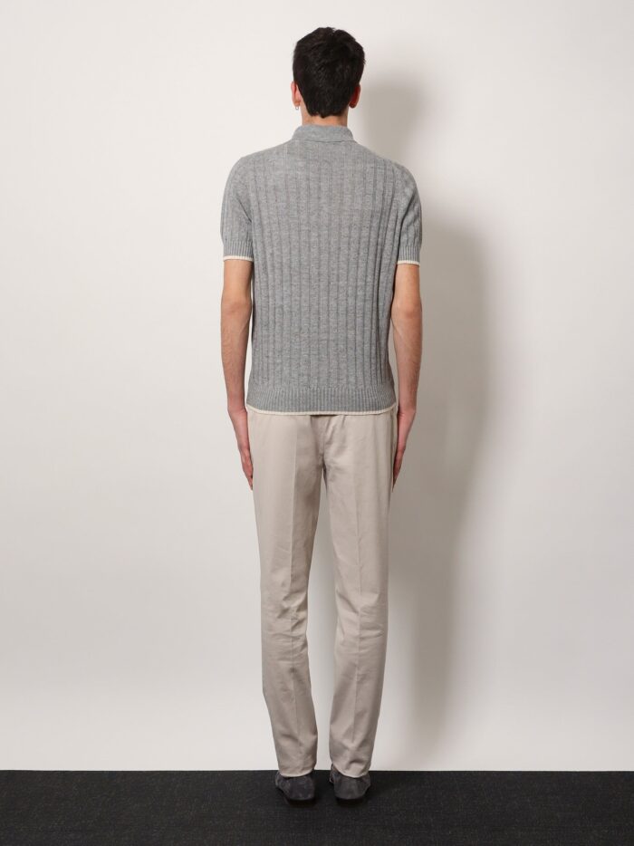 Brunello Cucinelli Ribbed Linen And  Cotton Polo Shirt