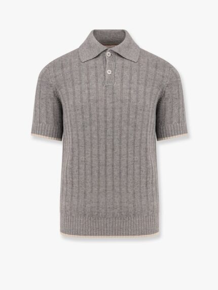Brunello Cucinelli Ribbed Linen And  Cotton Polo Shirt