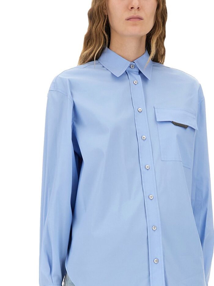 Brunello Cucinelli SHIRT WITH "SHINY FLAP DETAIL"