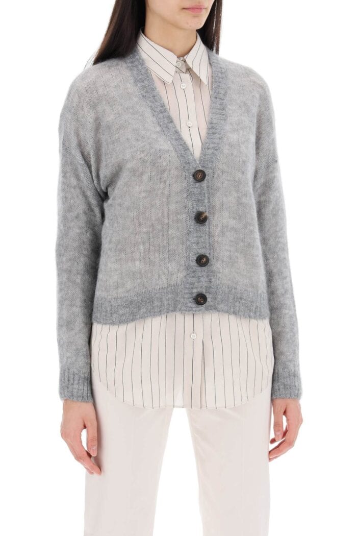 BRUNELLO CUCINELLI Short Wool And Mohair Cardigan