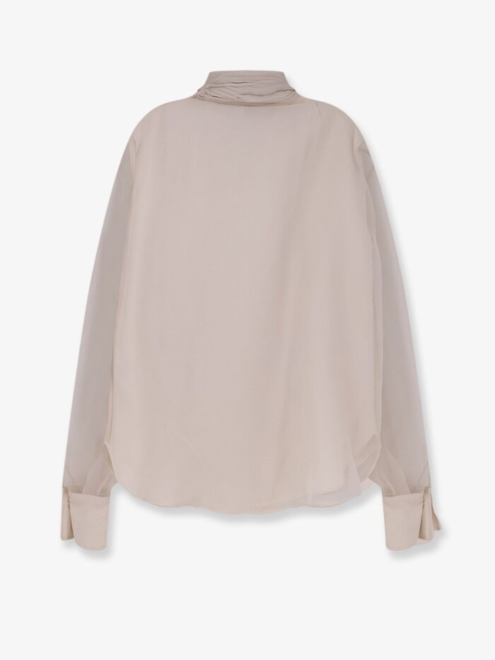 Brunello Cucinelli Silk Organza Shirt With Monili Profile