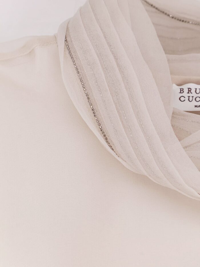Brunello Cucinelli Silk Organza Shirt With Monili Profile